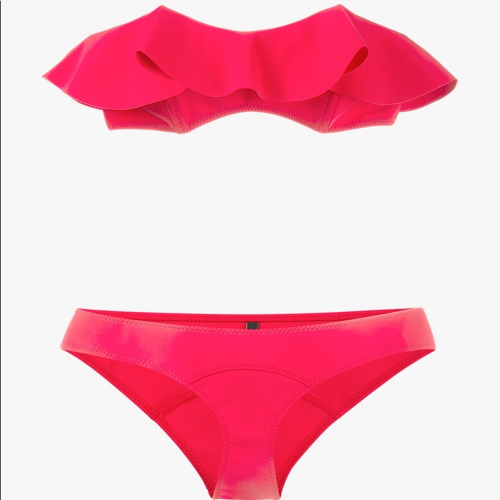 Lisa Marie Fernandez Natalie flounce bikini red 3